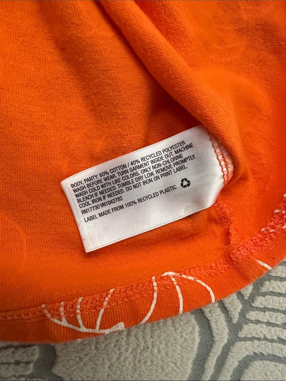 Cat & Jack Bright Orange Pumpkin Print Long Sleeve Dress